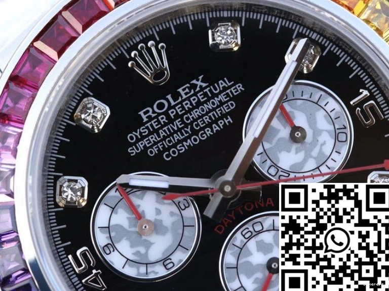 116595RBOW Black Daytona Rolex BL Cosmograph Dial Factory Rainbow 1225